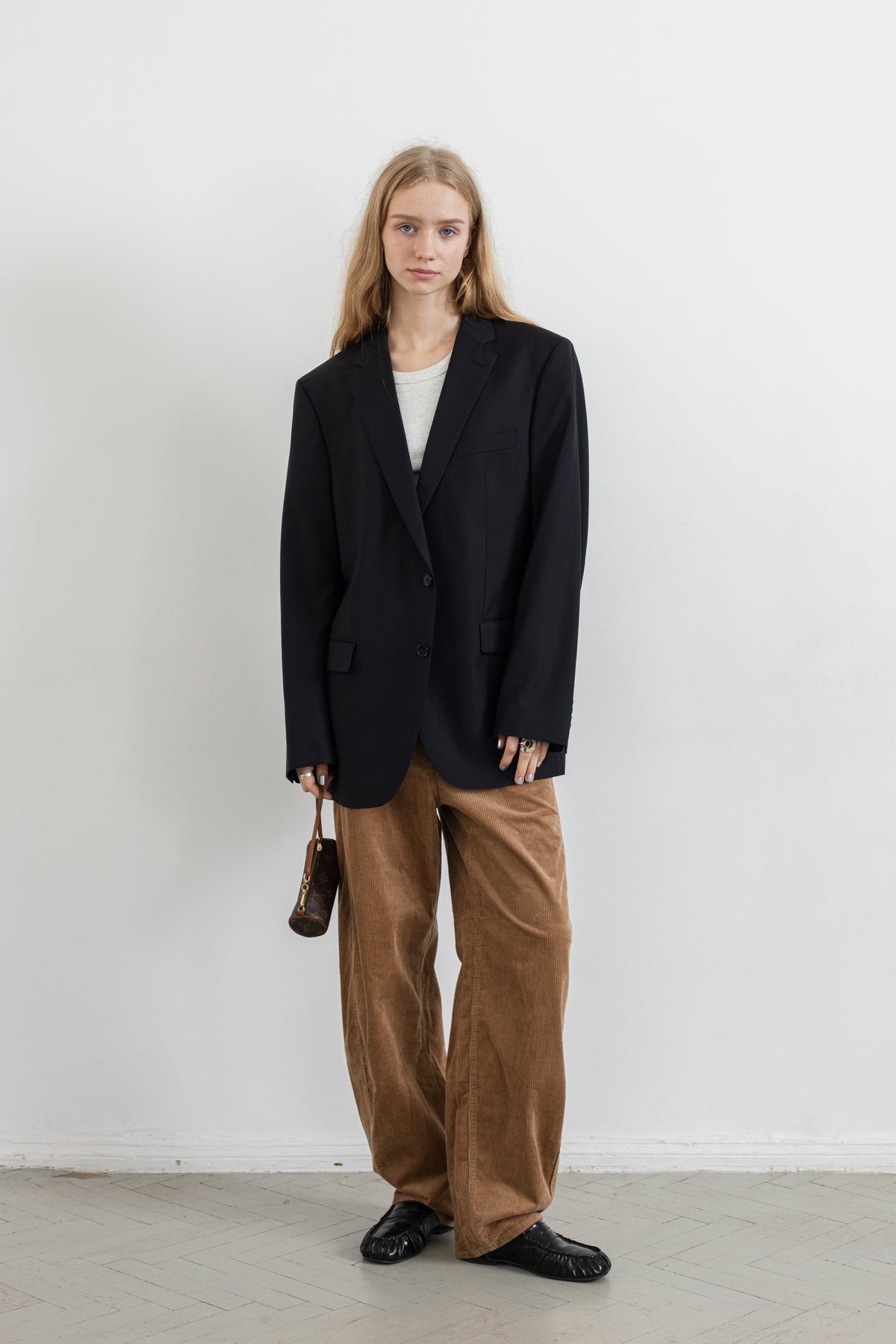 Vintage Pierre Cardin Navy Striped Wool Blazer