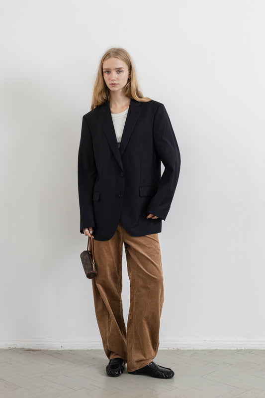 Vintage Pierre Cardin Navy Striped Wool Blazer