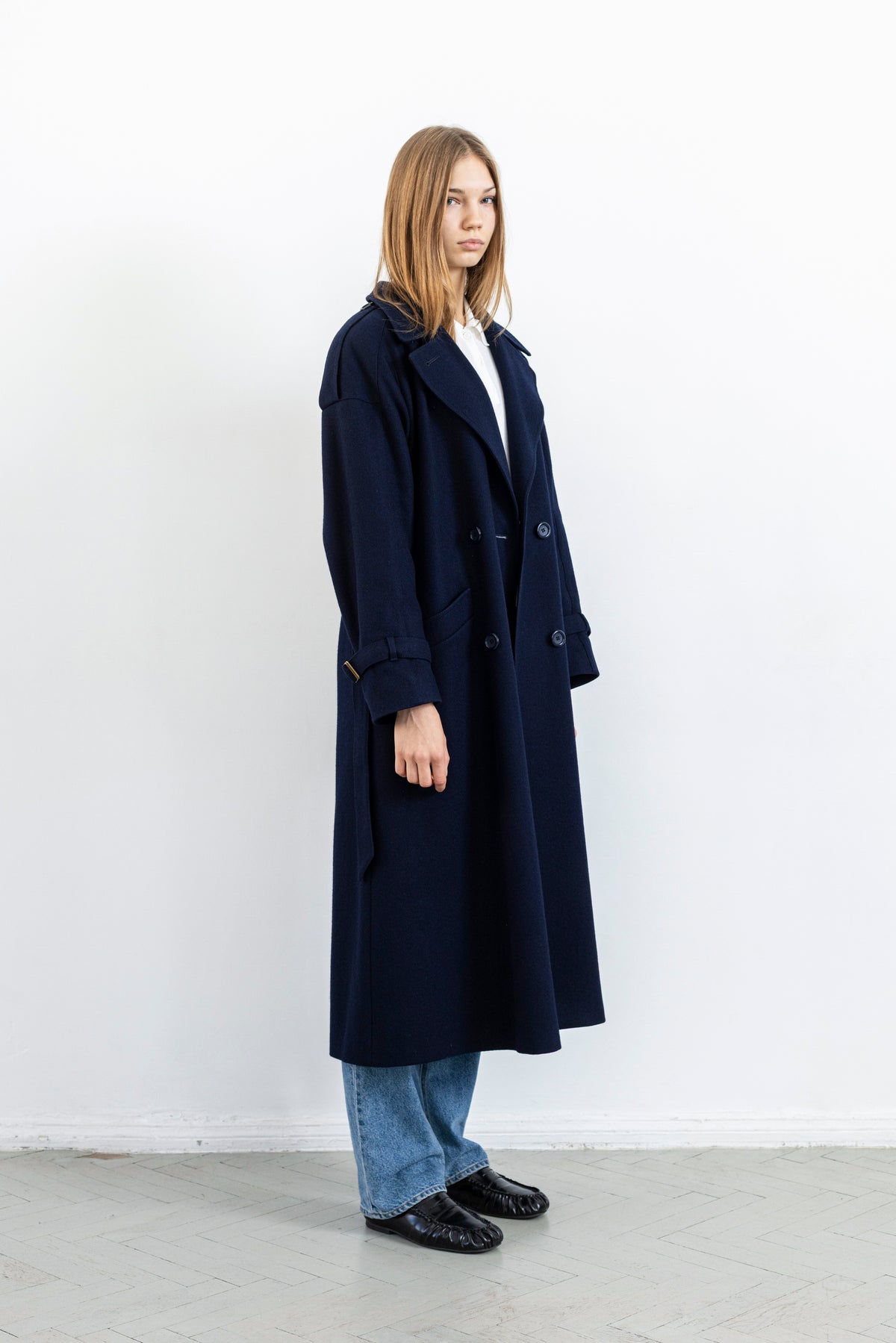 Vintage Navy Wool Coat