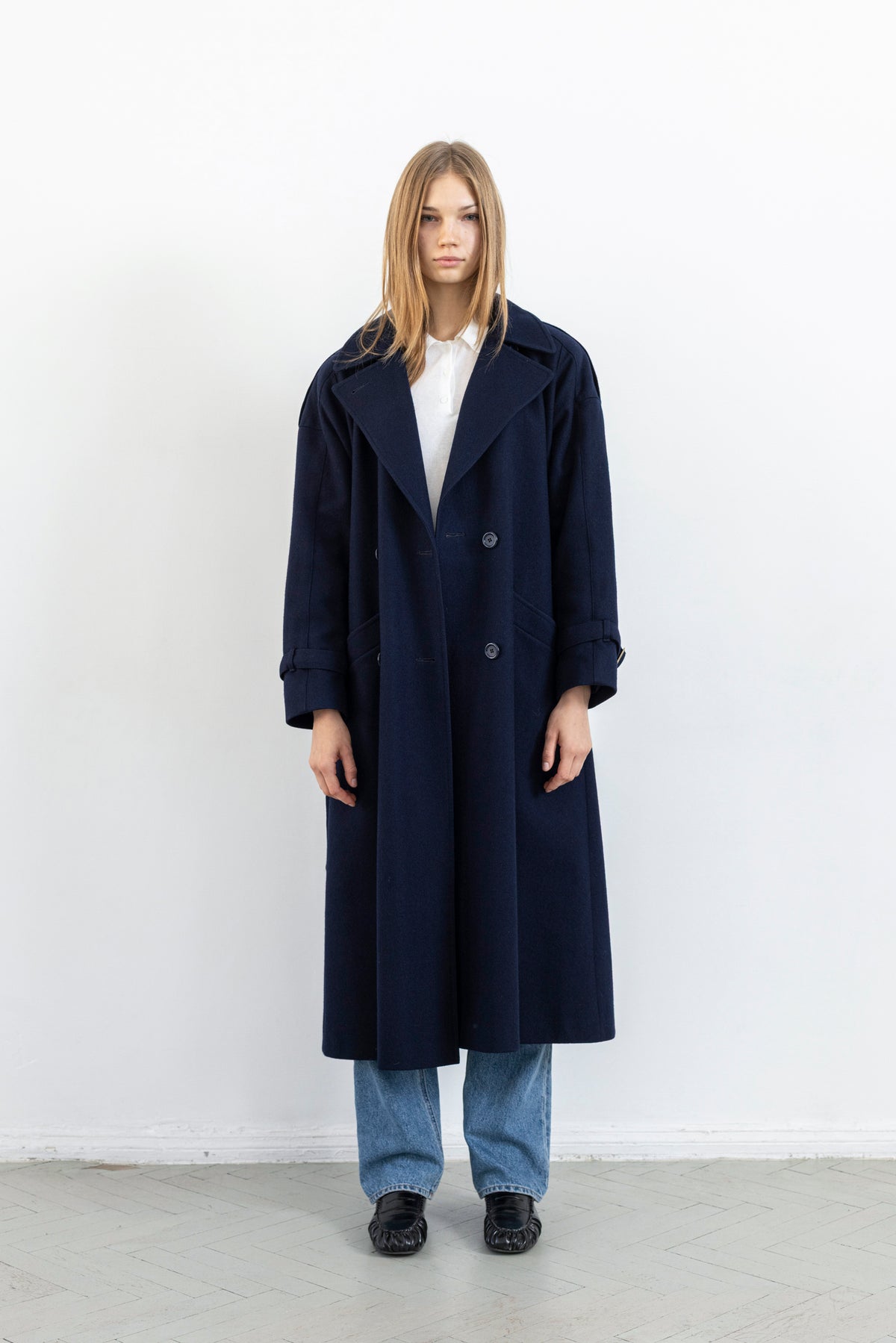 Vintage Navy Wool Coat