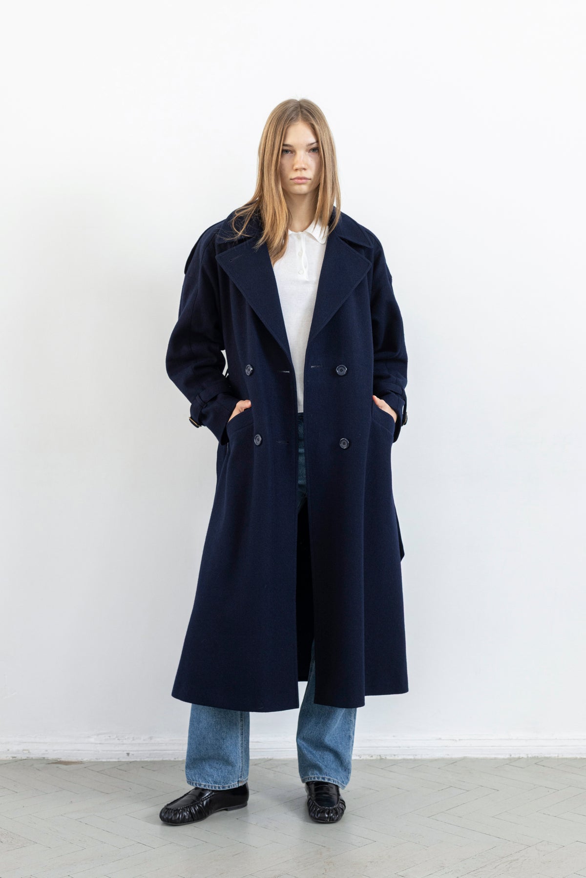 Vintage Navy Wool Coat
