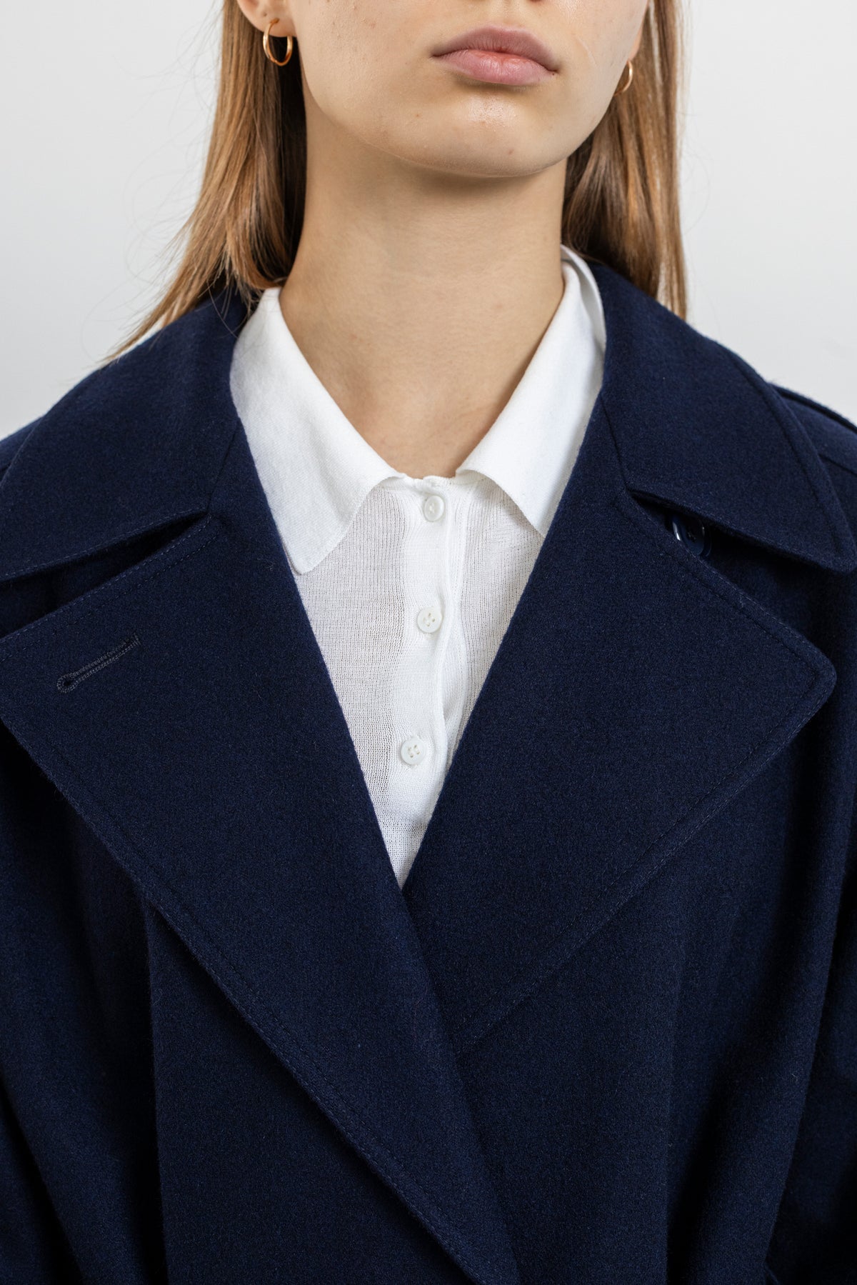 Vintage Navy Wool Coat