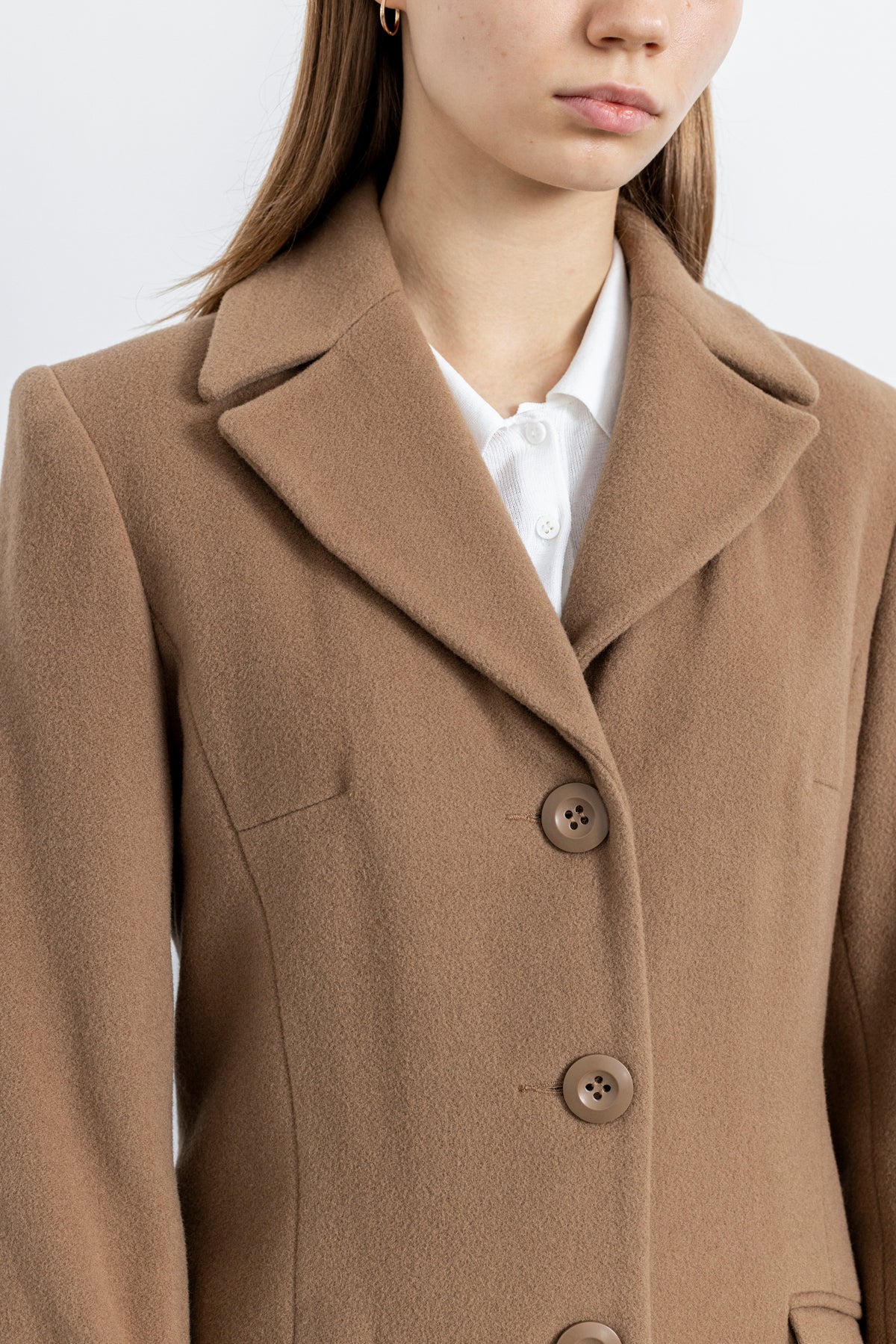 Vintage Camel Beige Wool Coat