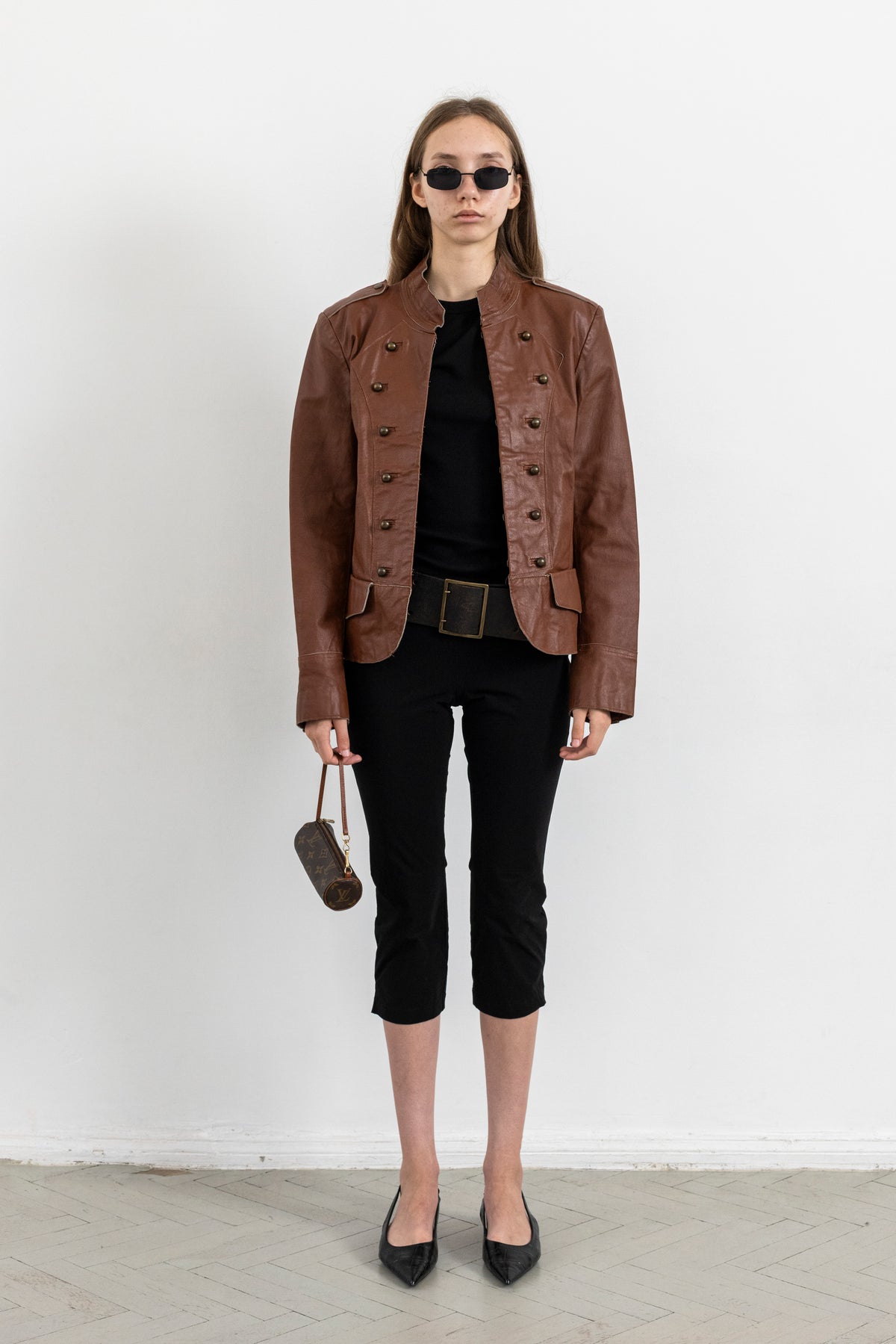 Vintage Brown Hussar Military Leather Jacket