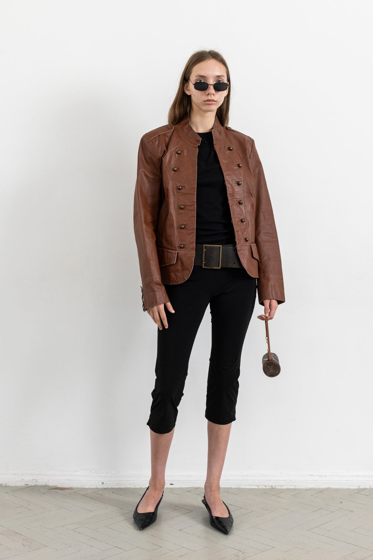 Vintage Brown Hussar Military Leather Jacket