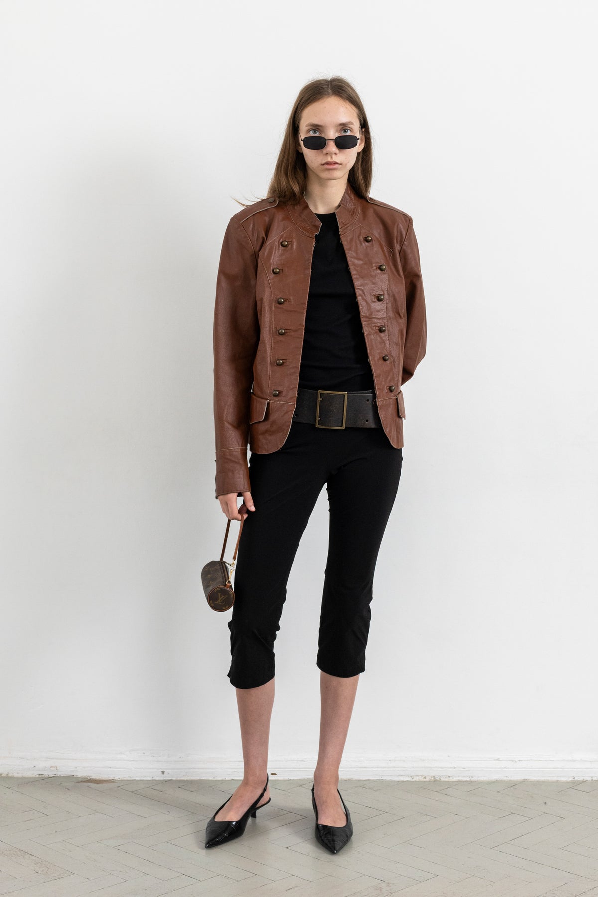 Vintage Brown Hussar Military Leather Jacket