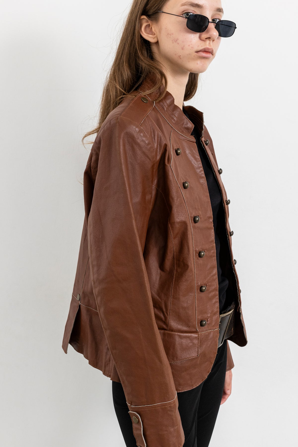 Vintage Brown Hussar Military Leather Jacket