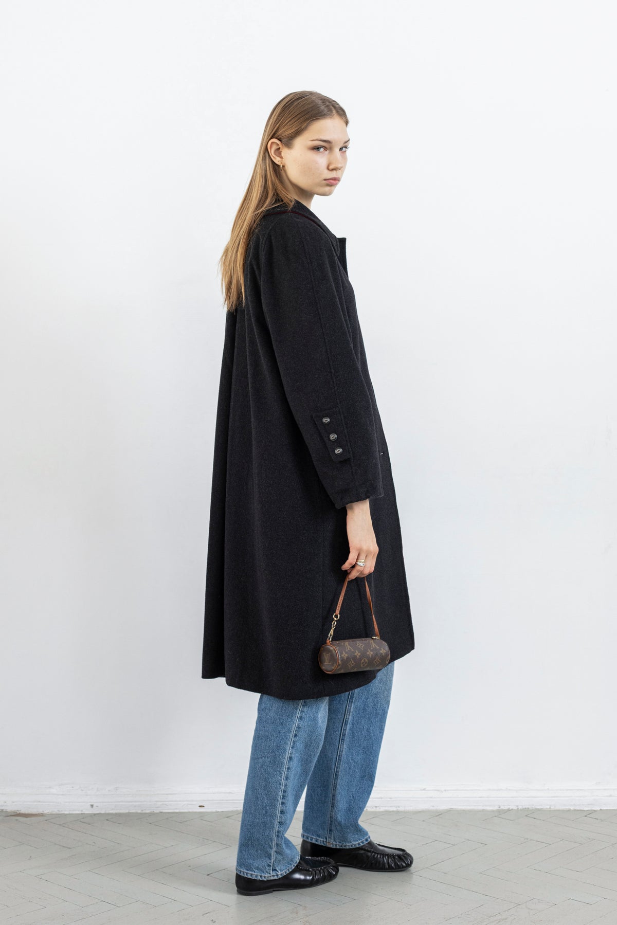 Vintage Dark Grey Wool Coat