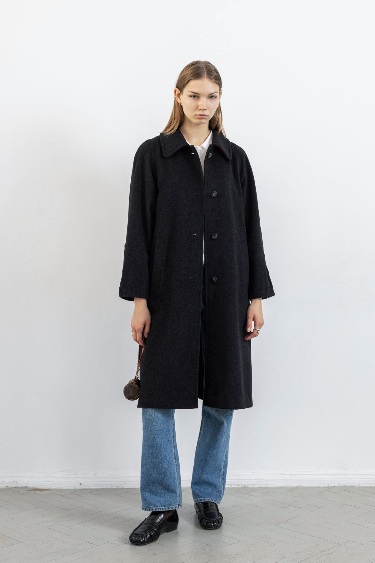 Vintage Dark Grey Wool Coat
