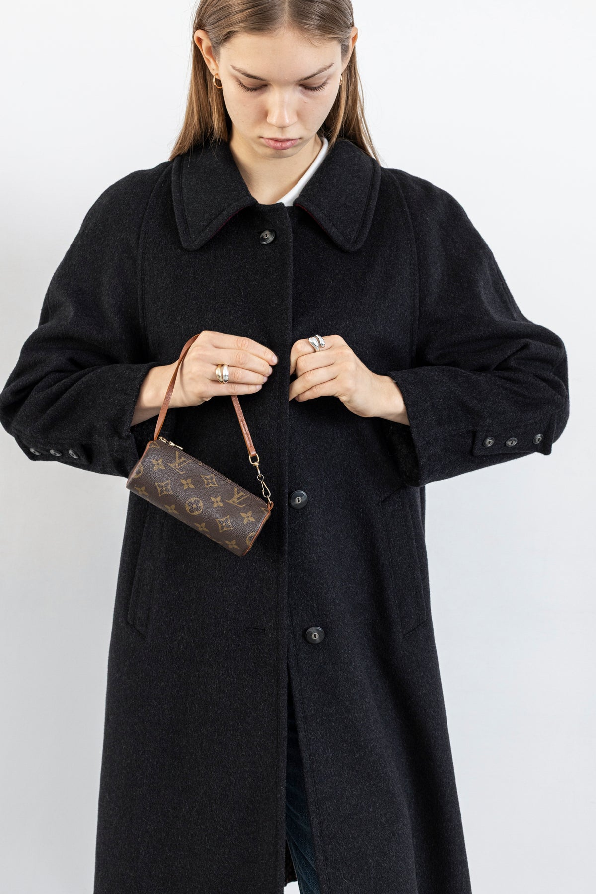 Vintage Dark Grey Wool Coat