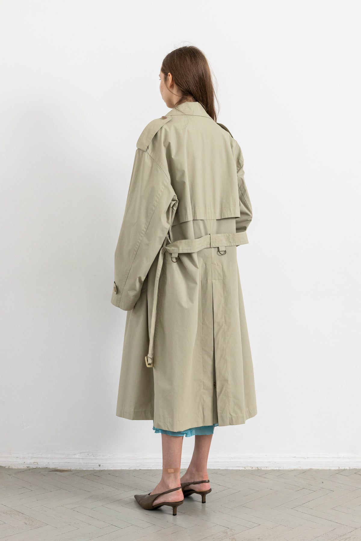 Vintage Beige Double Breasted Trench Coat