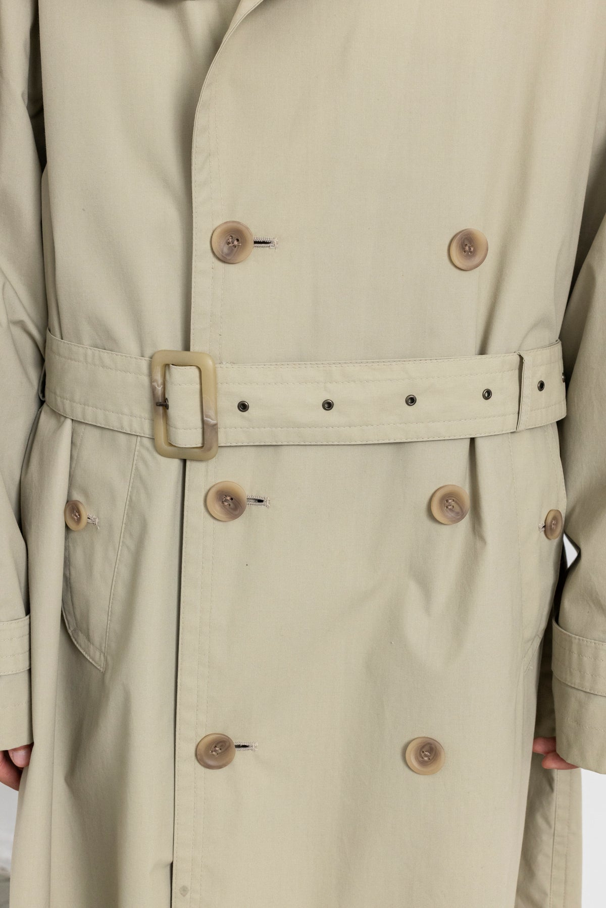Vintage Beige Double Breasted Trench Coat