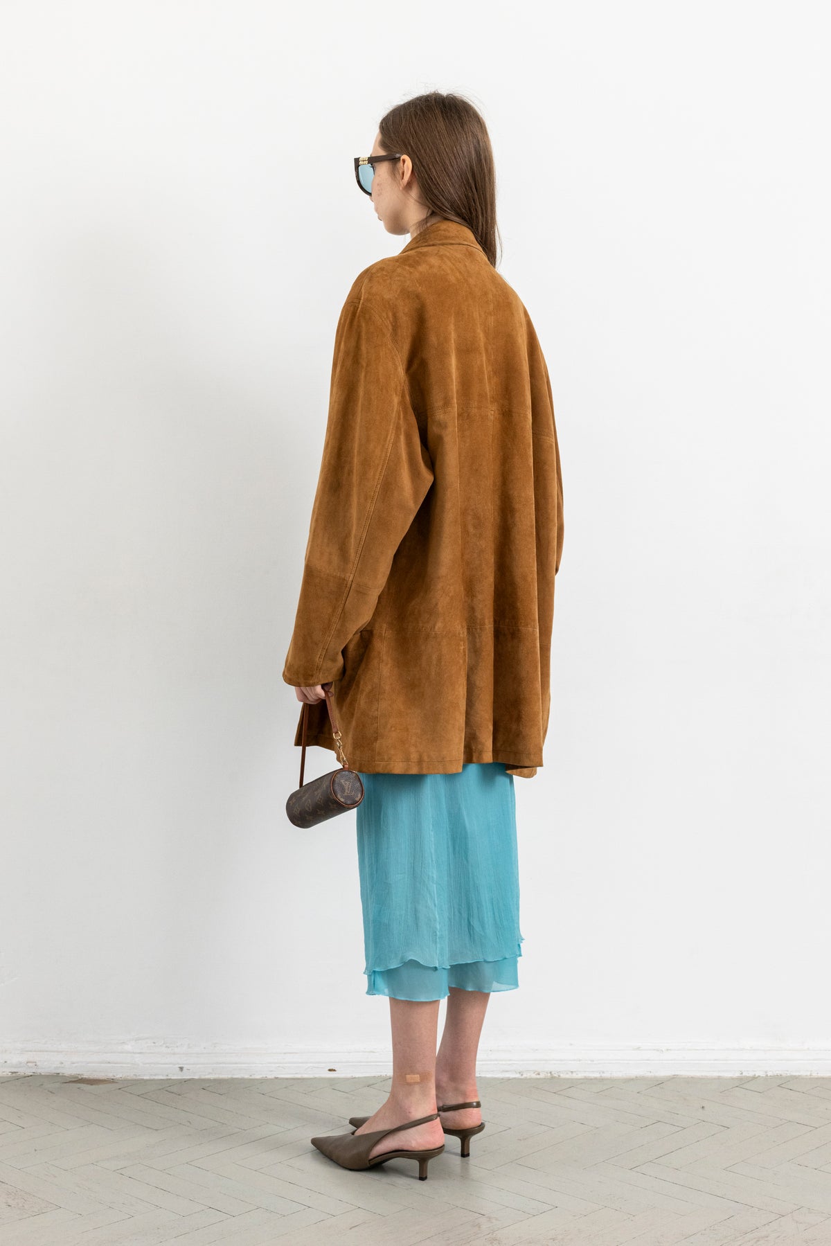 Vintage Mustard Brown Suede Leather Jacket