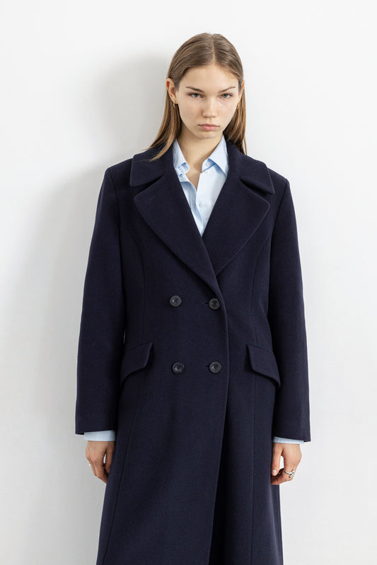 Vintage Navy Wool Cashmere Coat