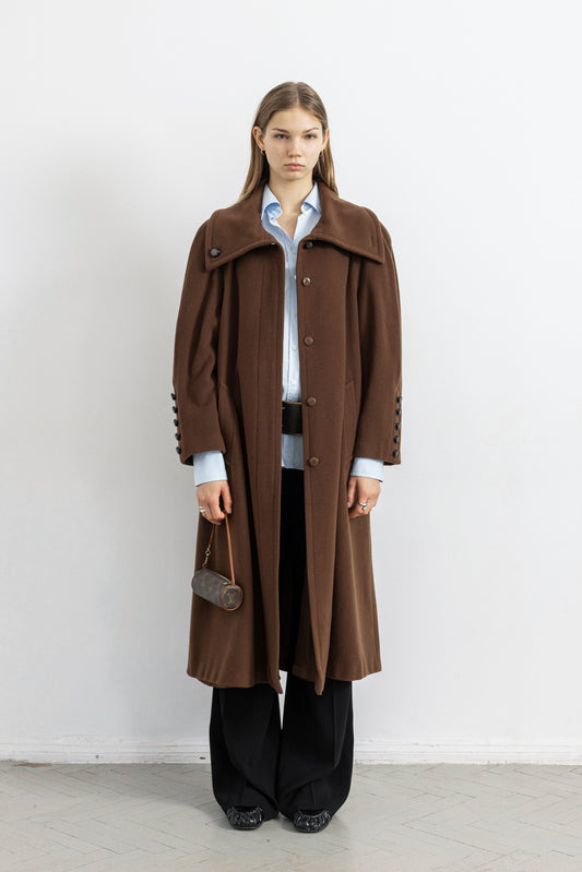 Vintage Brown Wool Cashmere Coat