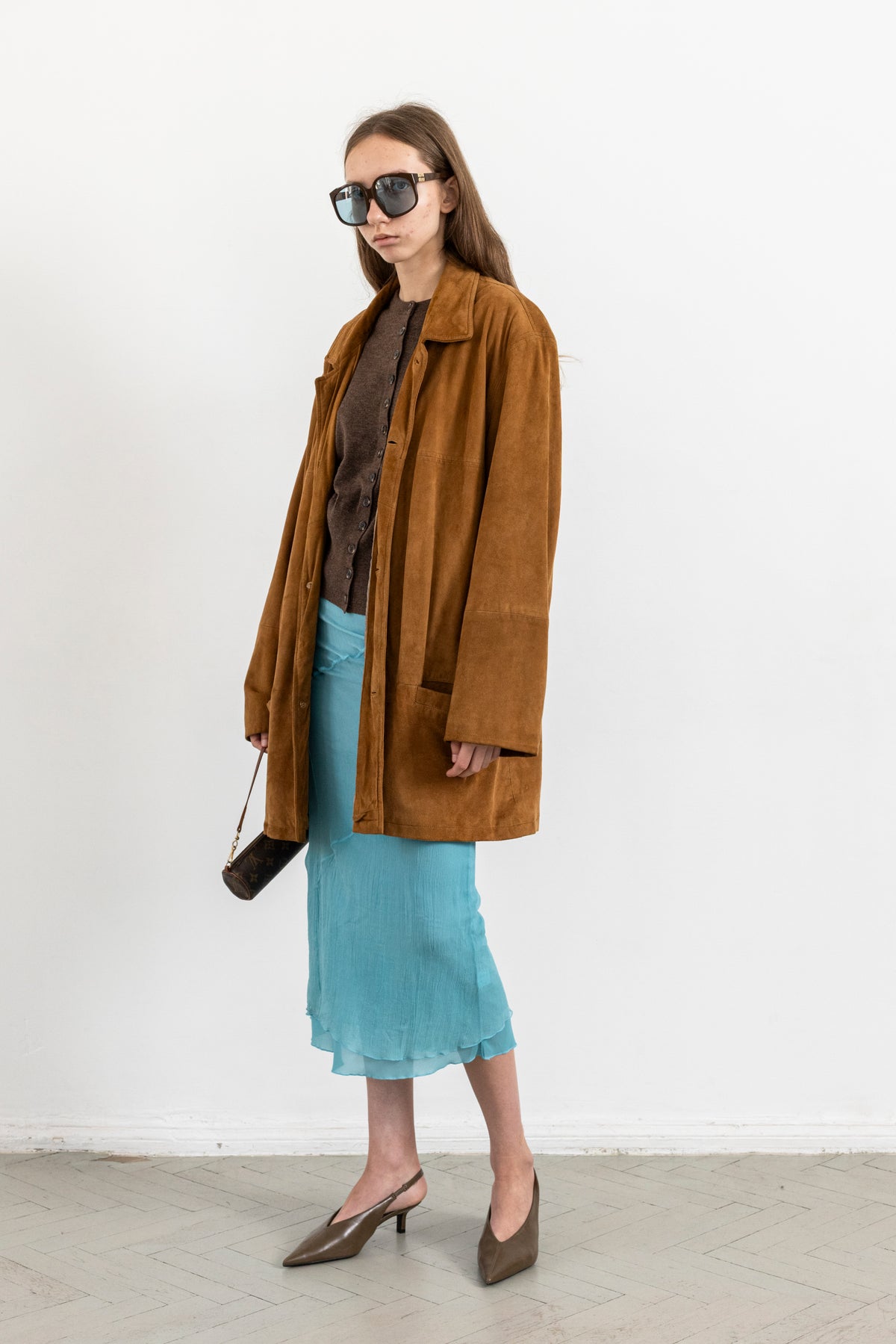 Vintage Mustard Brown Suede Leather Jacket