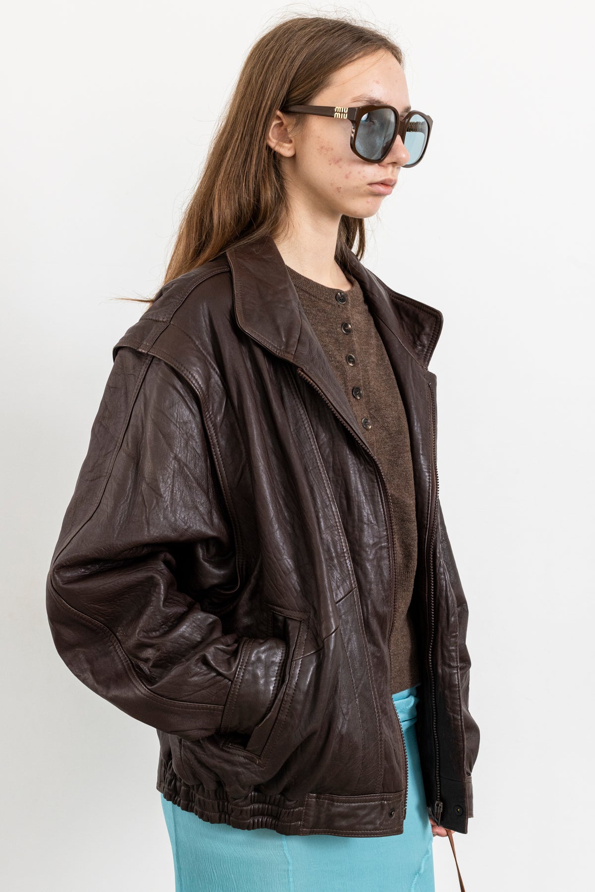 Vintage Dark Chocolate Leather Jacket
