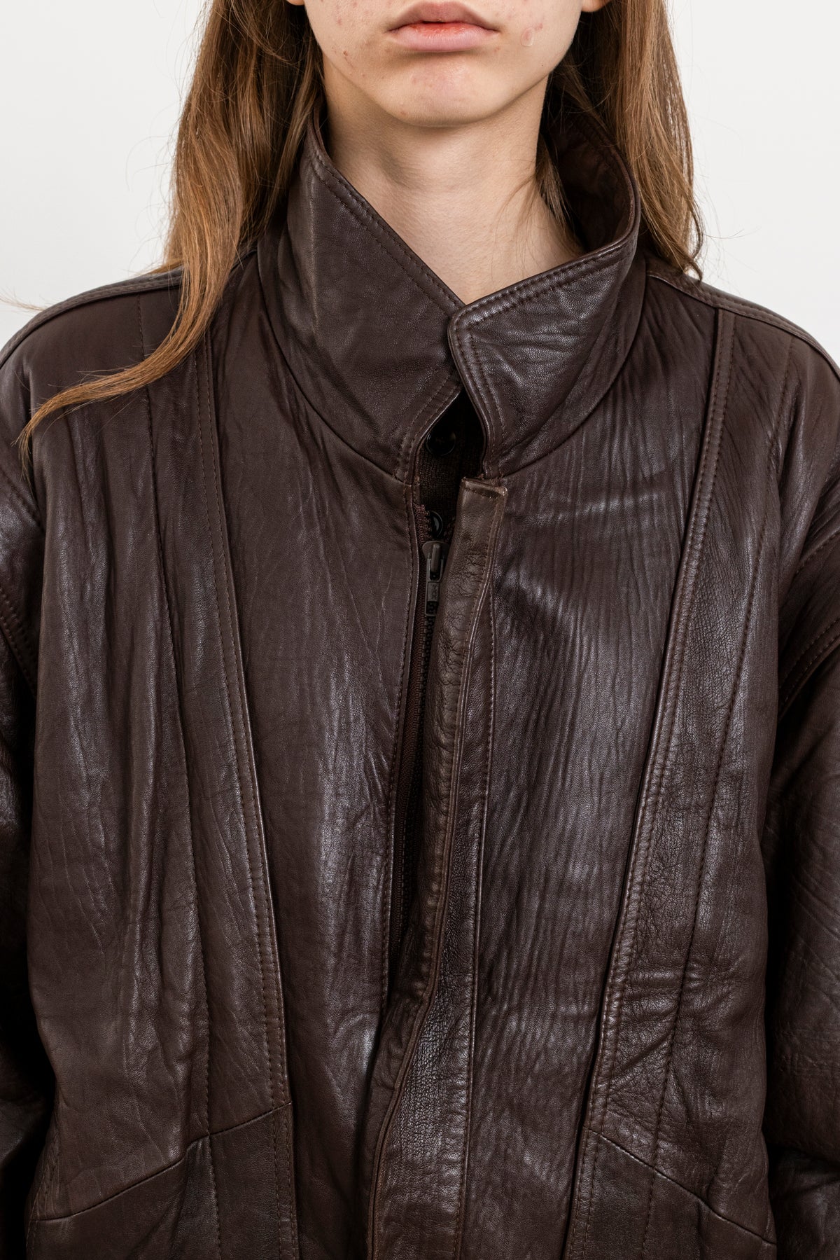 Vintage Dark Chocolate Leather Jacket