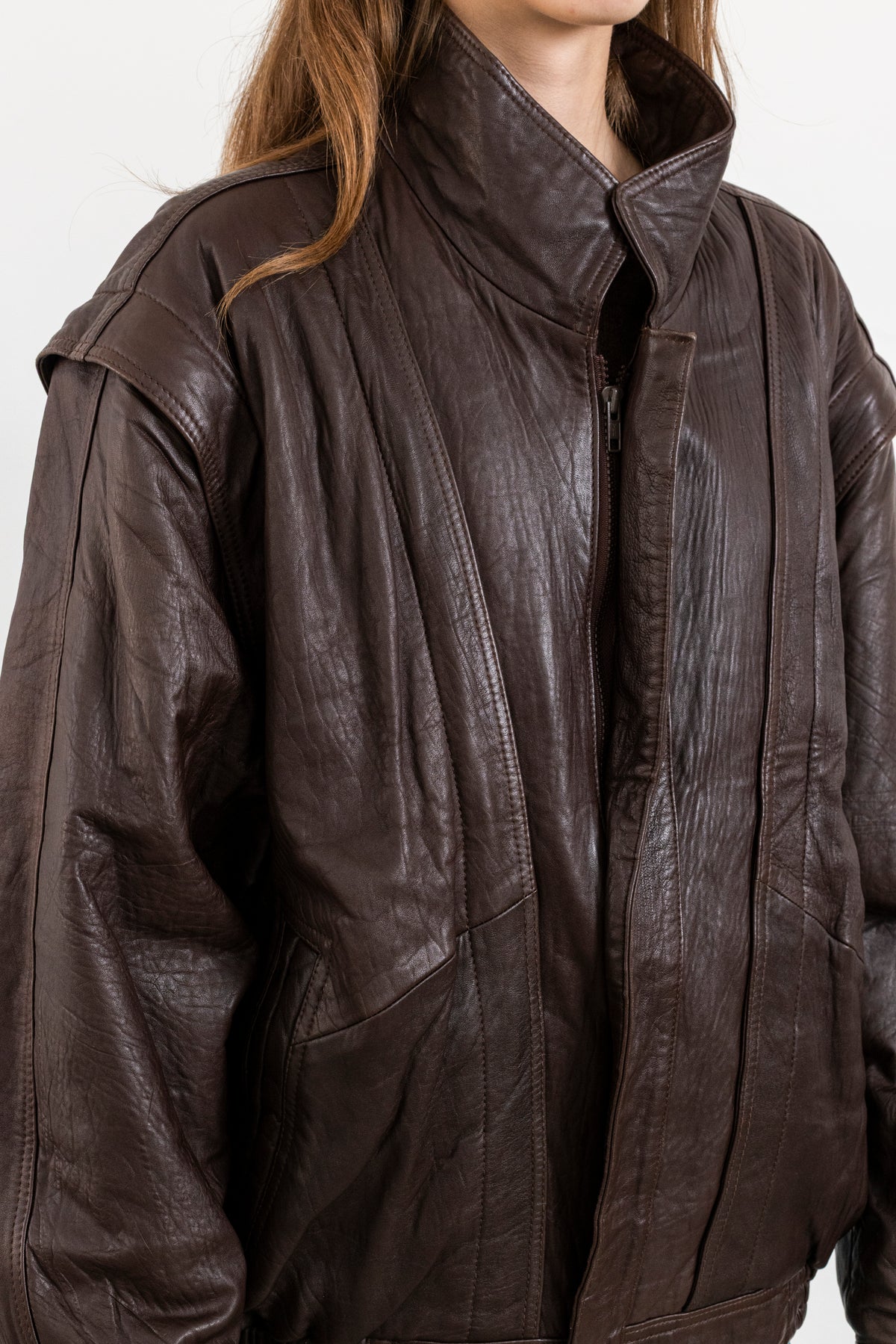 Vintage Dark Chocolate Leather Jacket