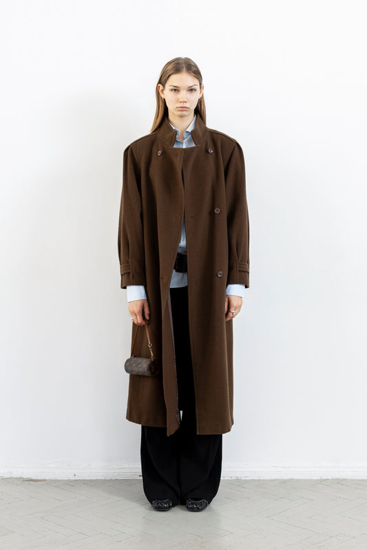 Vintage Brown 100% Wool Coat