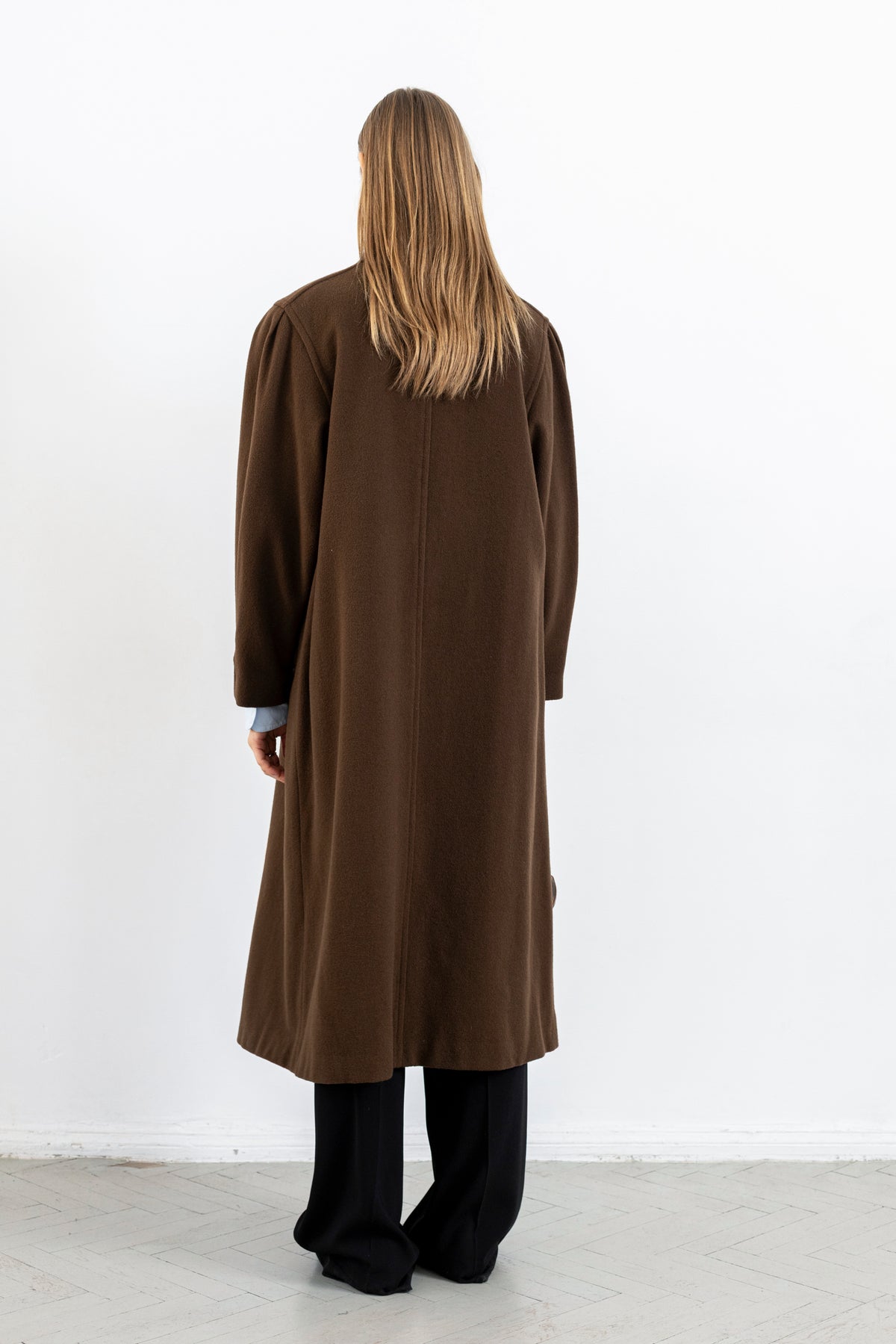 Vintage Brown 100% Wool Coat