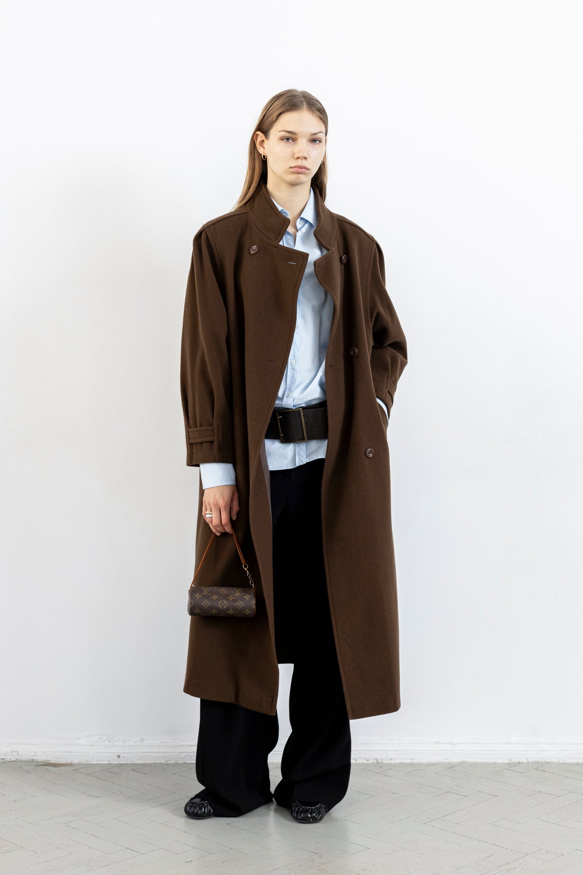 Vintage Brown 100% Wool Coat