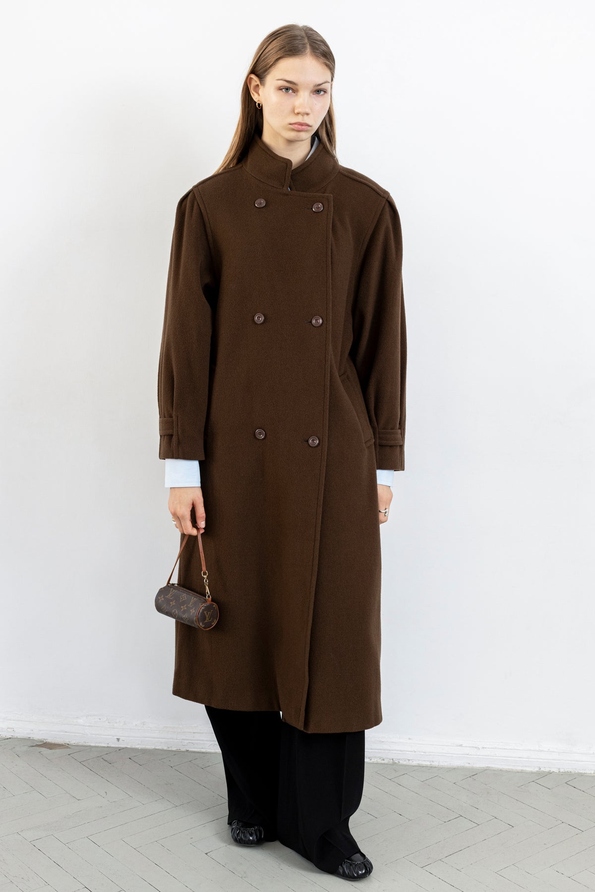 Vintage Brown 100% Wool Coat