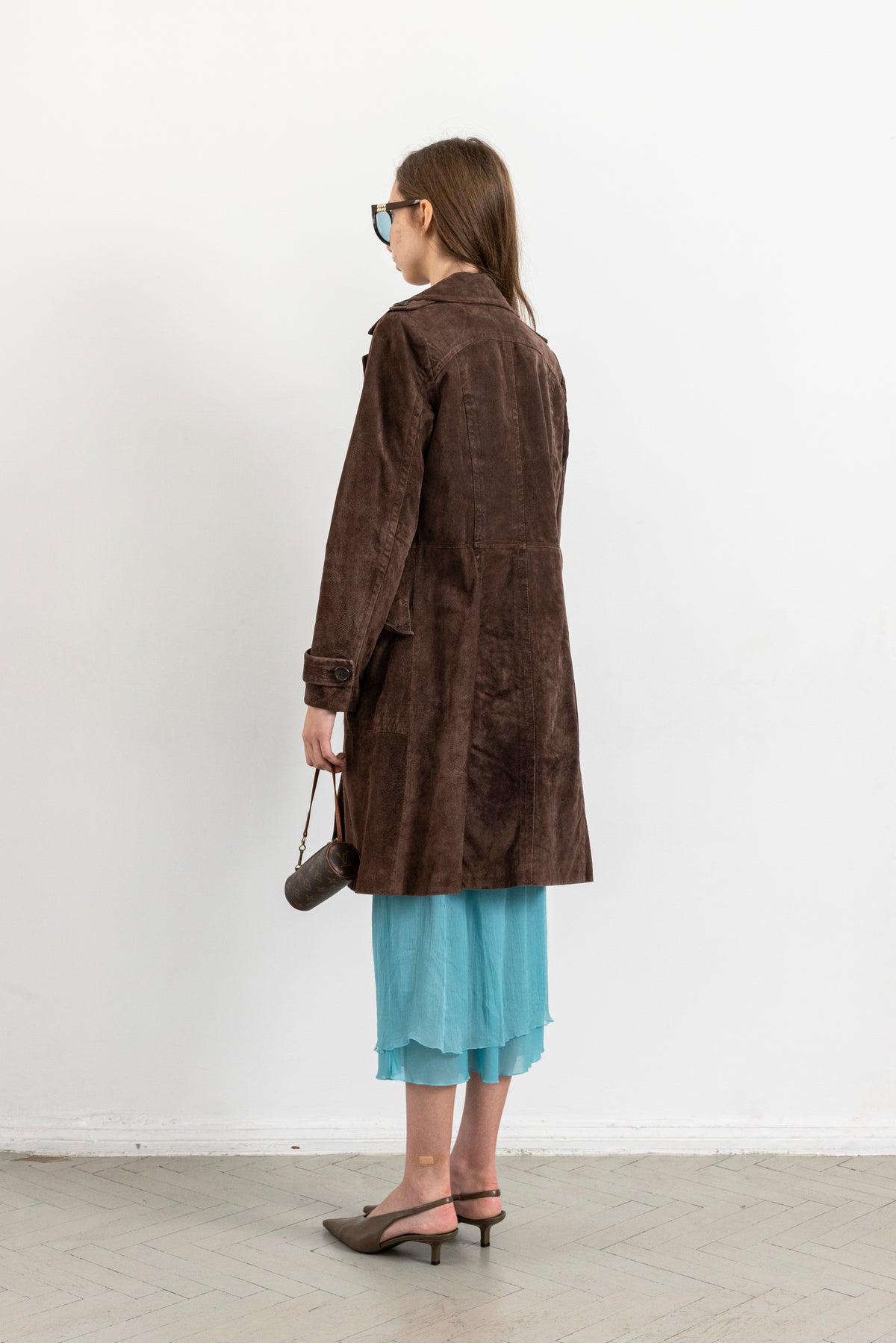 Vintage Chocolate Brown Suede Leather Jacket