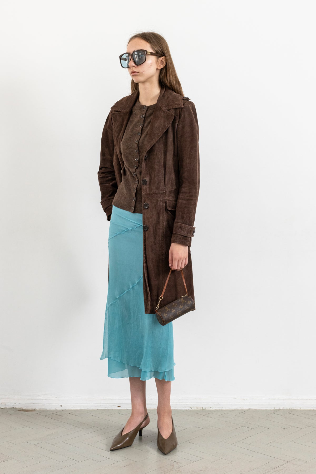 Vintage Chocolate Brown Suede Leather Jacket