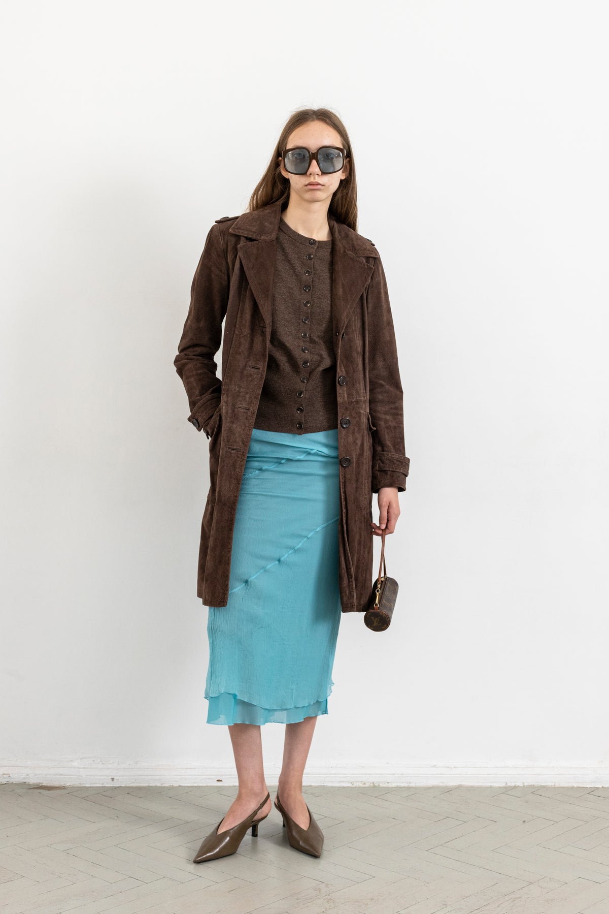 Vintage Chocolate Brown Suede Leather Jacket