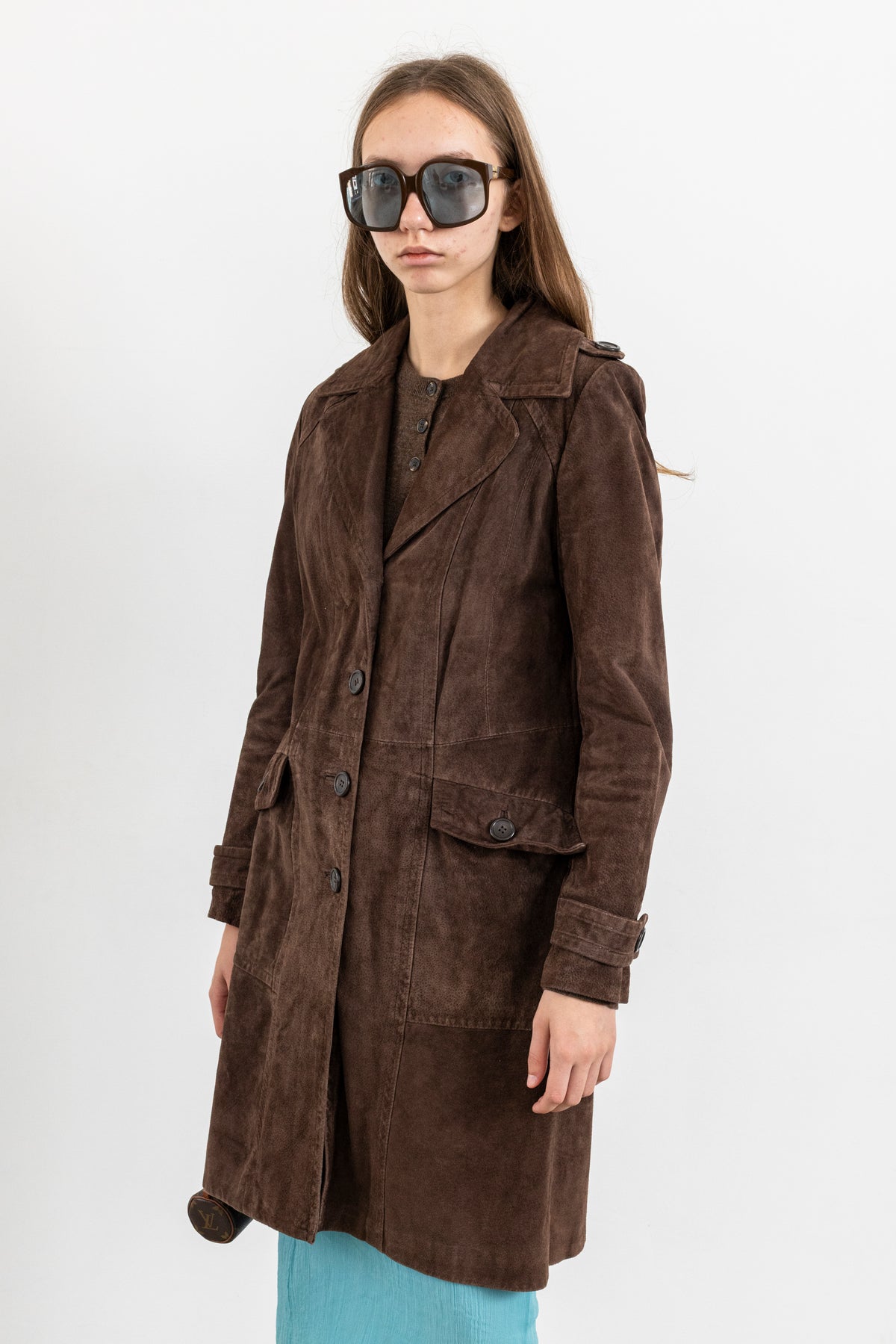 Vintage Chocolate Brown Suede Leather Jacket