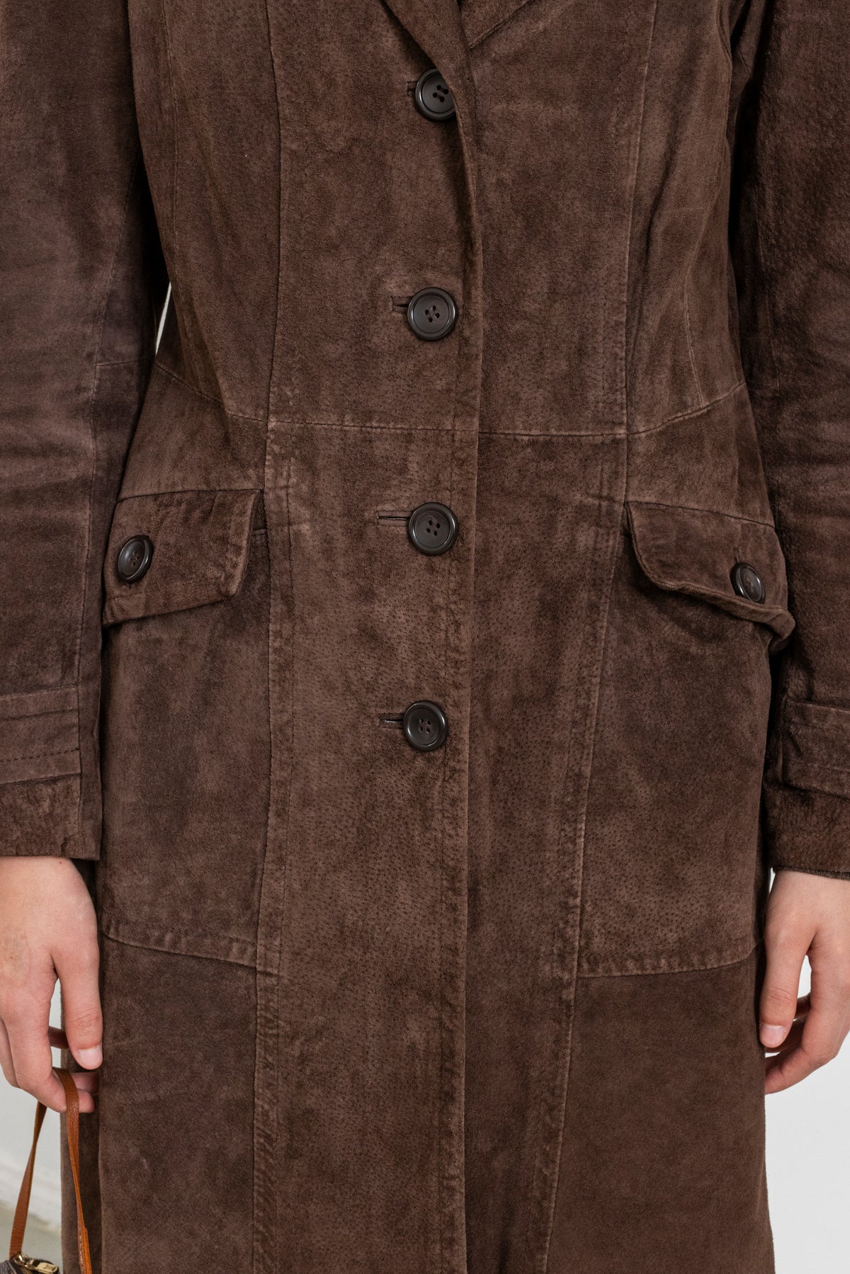 Vintage Chocolate Brown Suede Leather Jacket