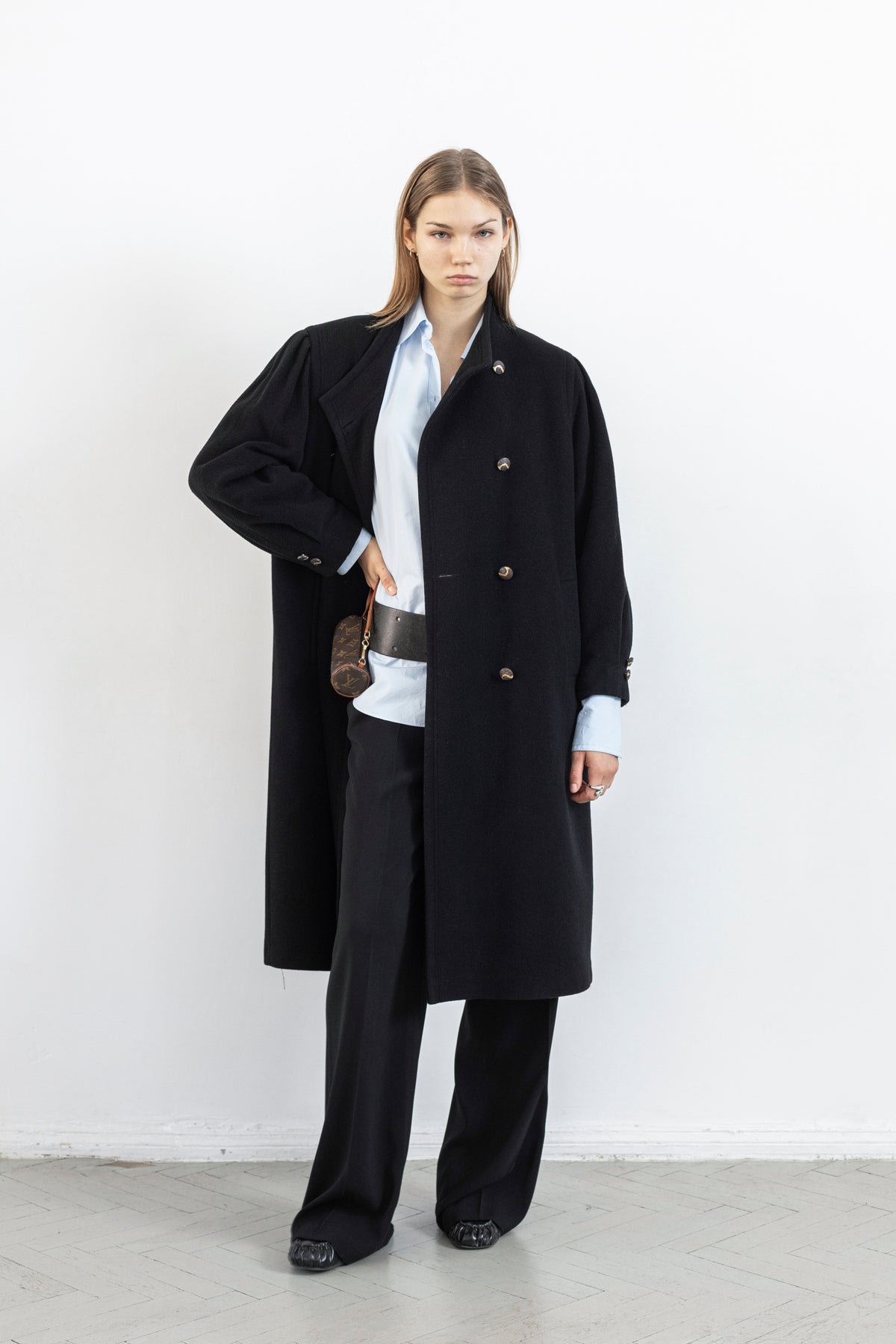 Vintage Black Wool Coat