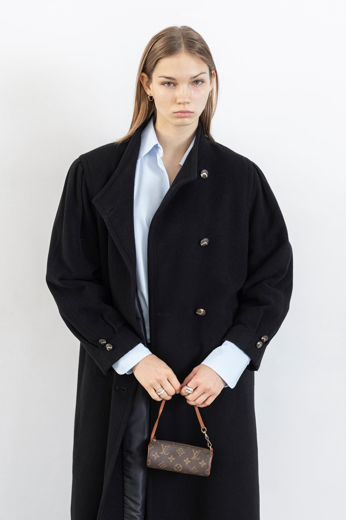 Vintage Black Wool Coat