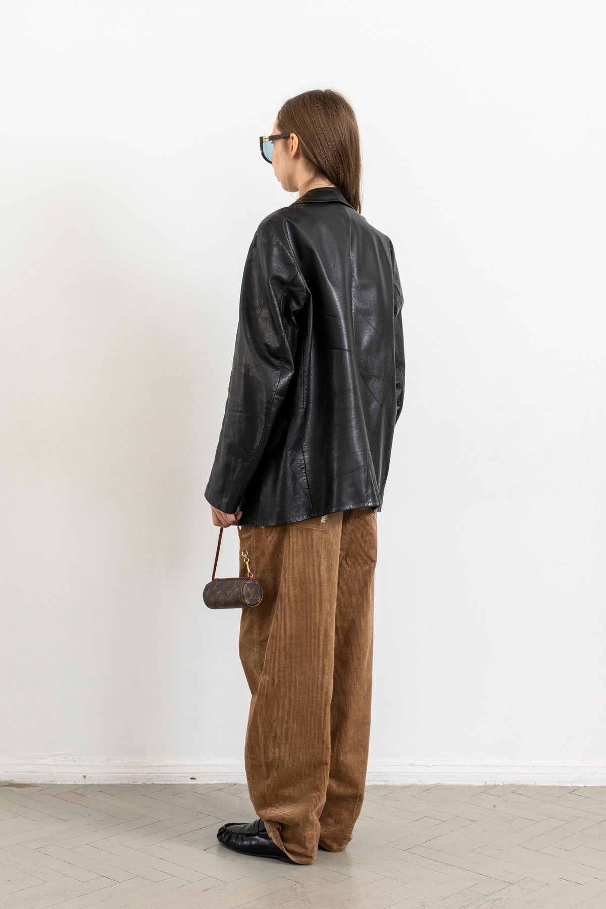 Vintage Black Leather Blazer Jacket