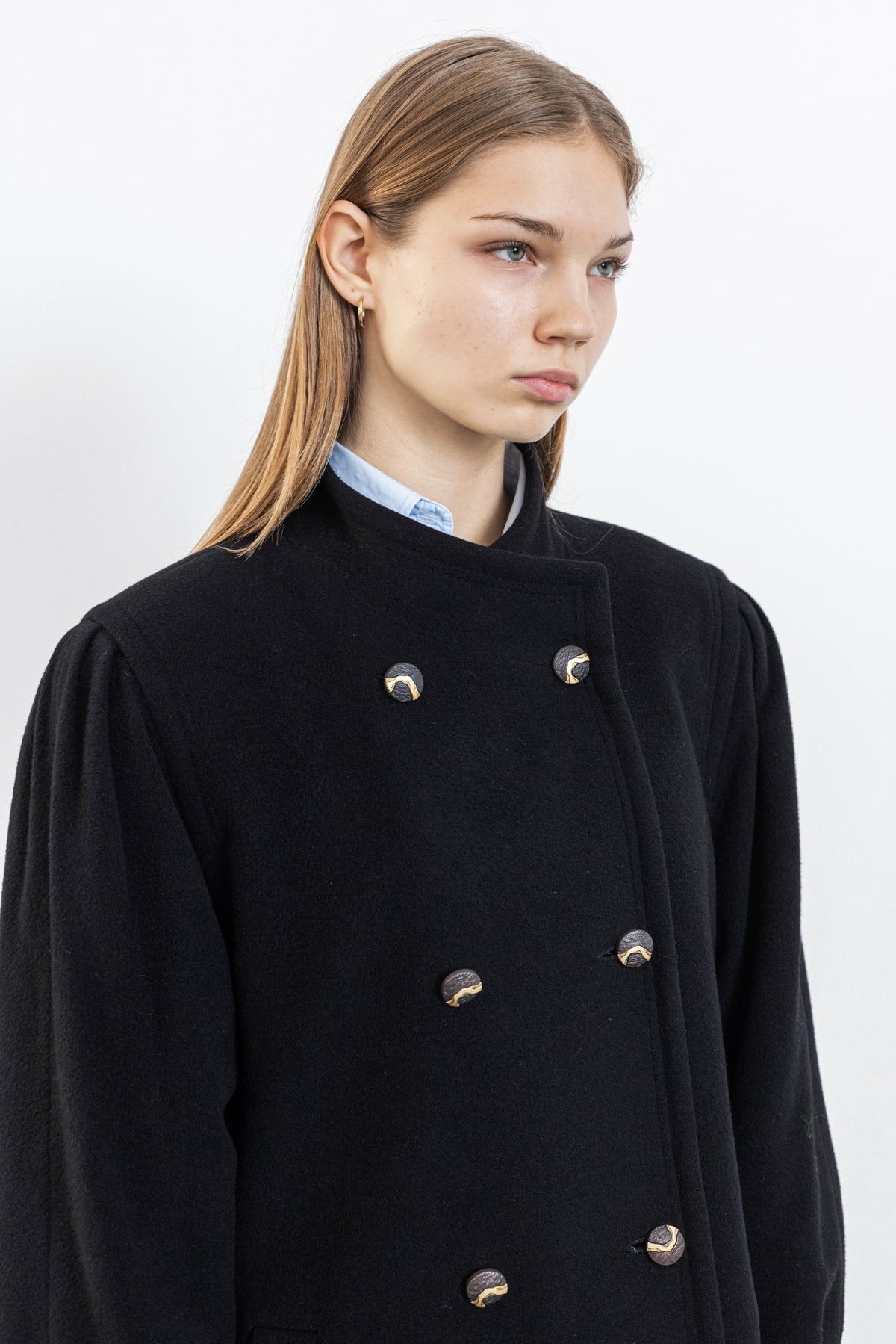 Vintage Black Wool Coat