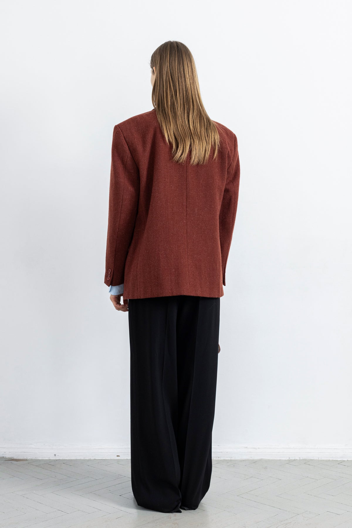 Vintage Brick Red Wool Blazer