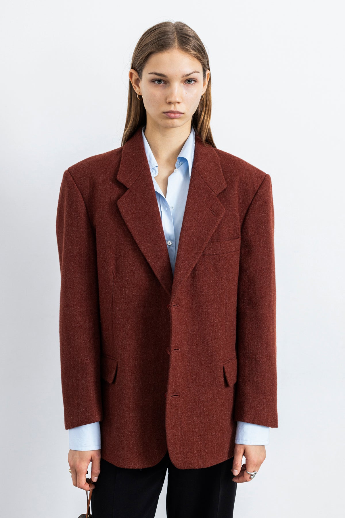 Vintage Brick Red Wool Blazer