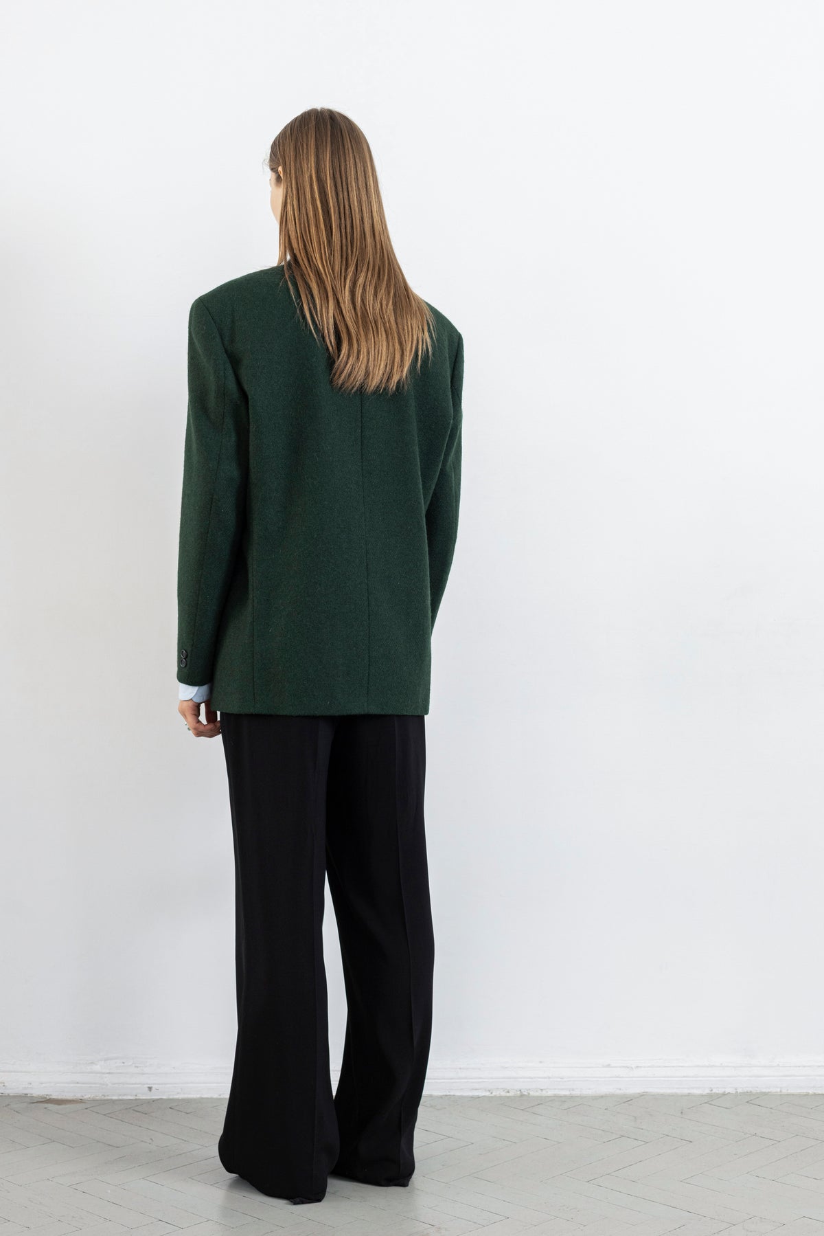 Vintage Dark Green Wool Alpaca Blazer