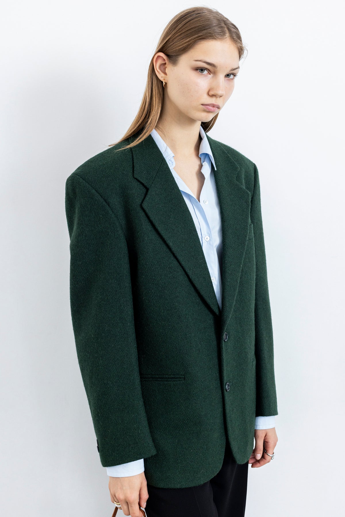 Vintage Dark Green Wool Alpaca Blazer
