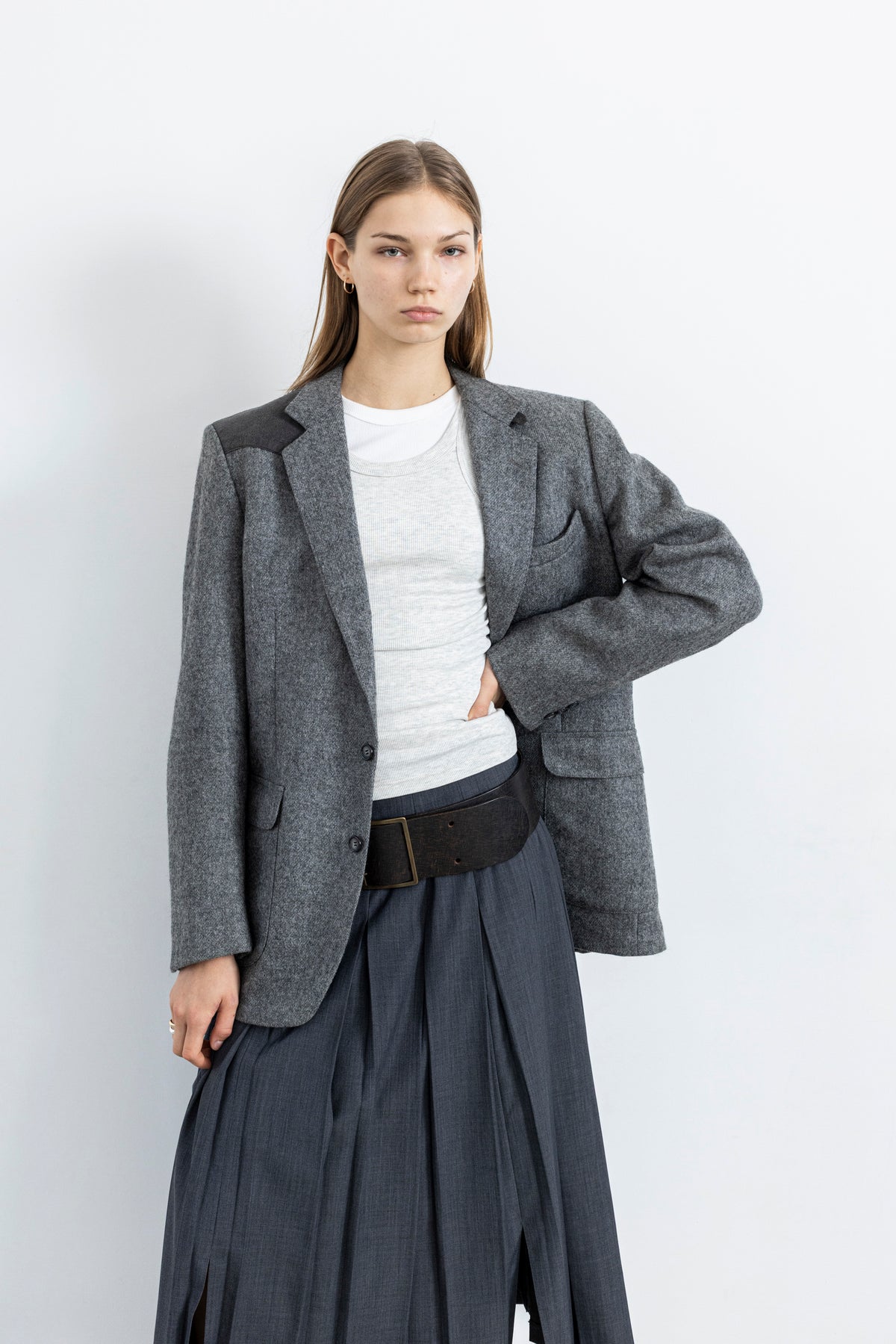 Vintage Grey Wool Blazer