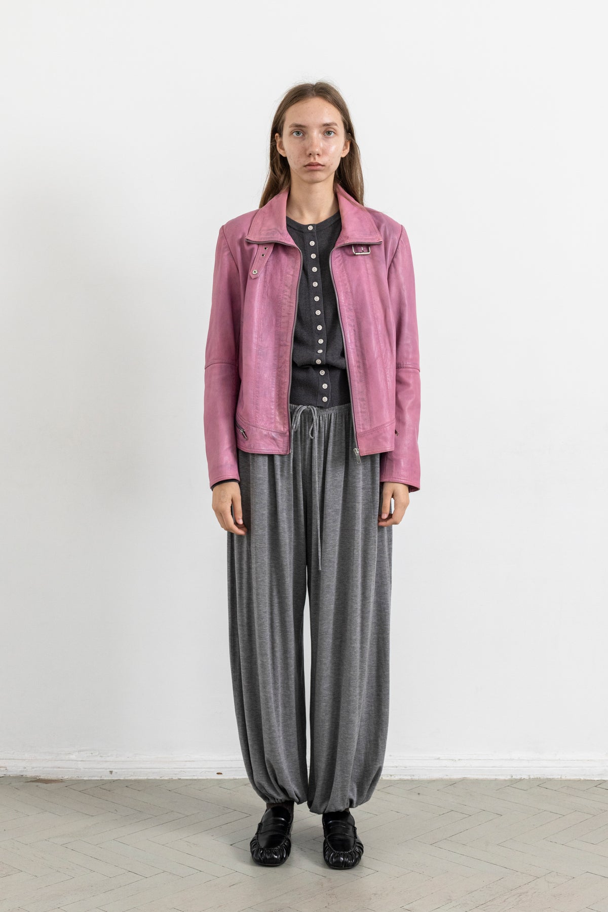 Vintage Pink Leather Jacket