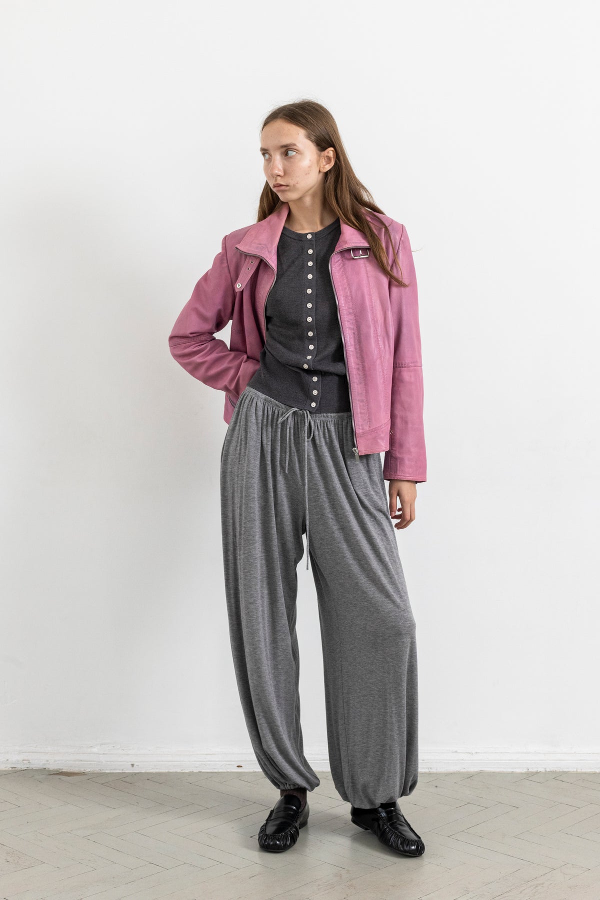 Vintage Pink Leather Jacket