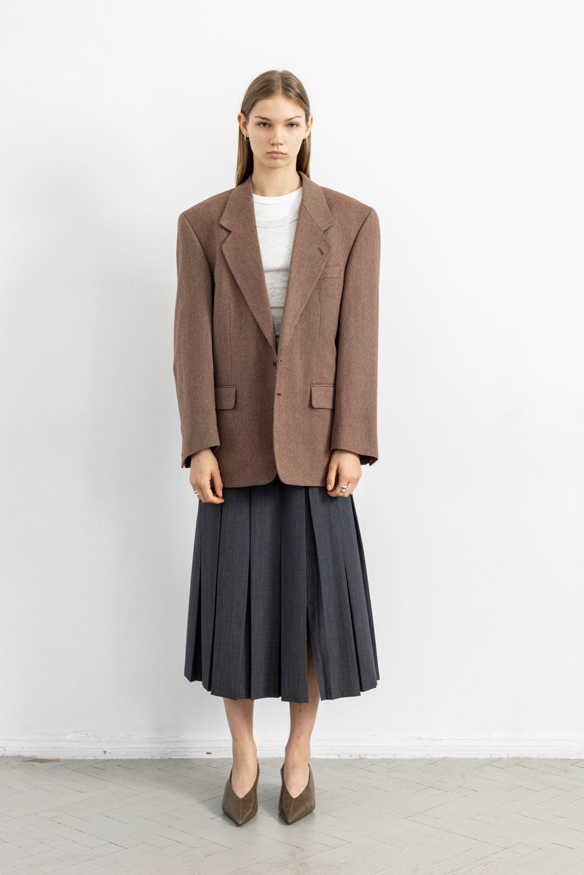 Vintage Muted Red 100% Wool Blazer
