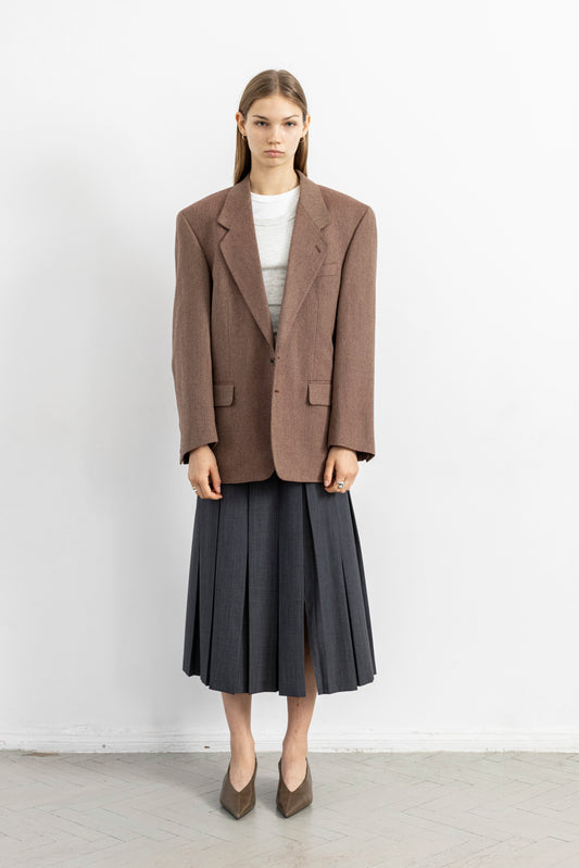 Vintage Muted Red 100% Wool Blazer