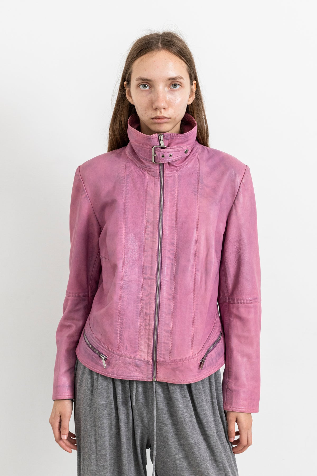 Vintage Pink Leather Jacket
