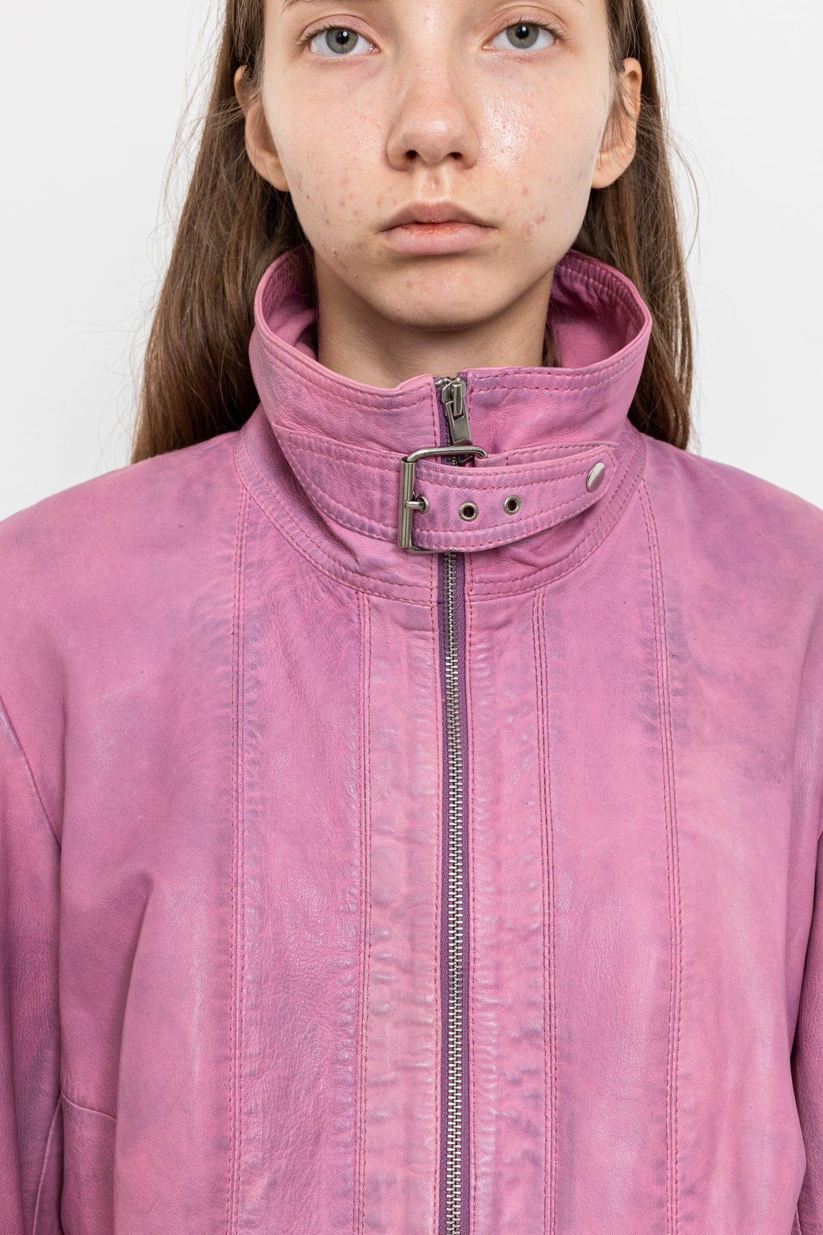 Vintage Pink Leather Jacket