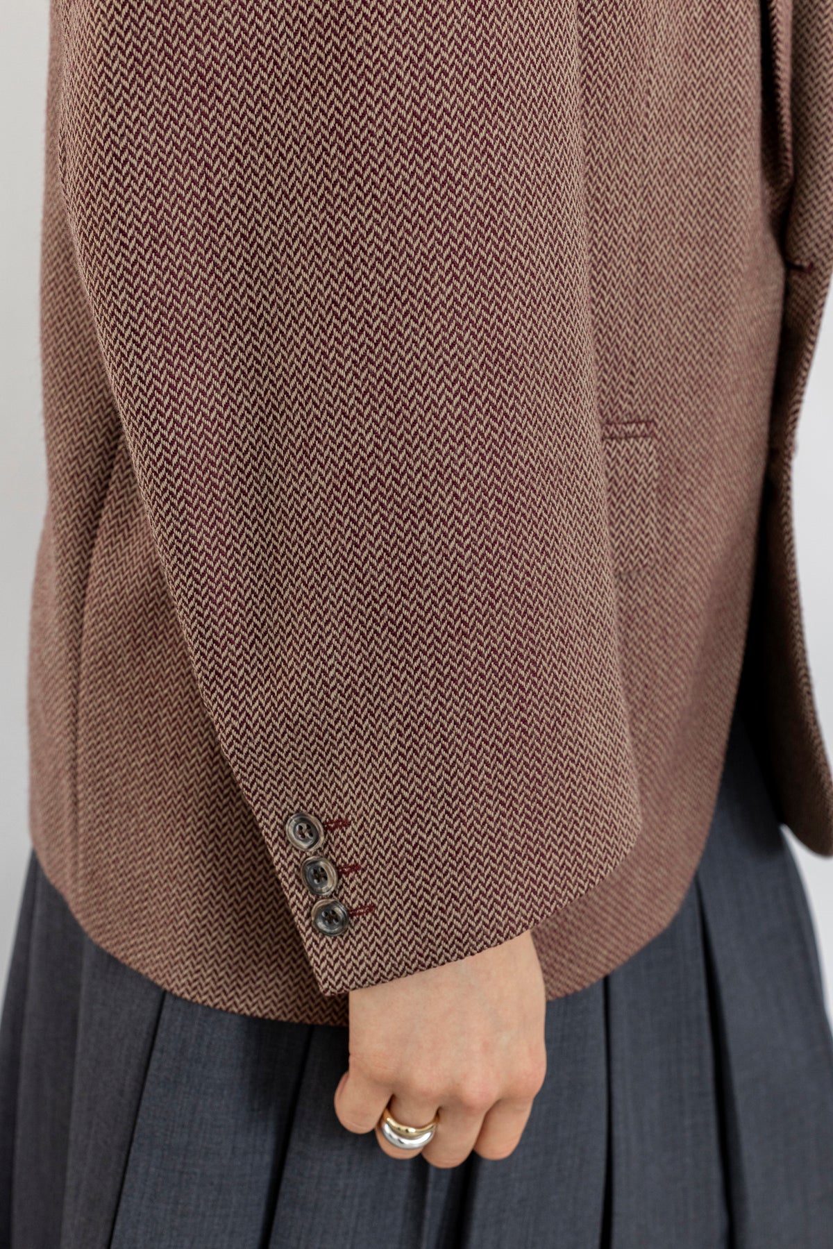 Vintage Muted Red 100% Wool Blazer