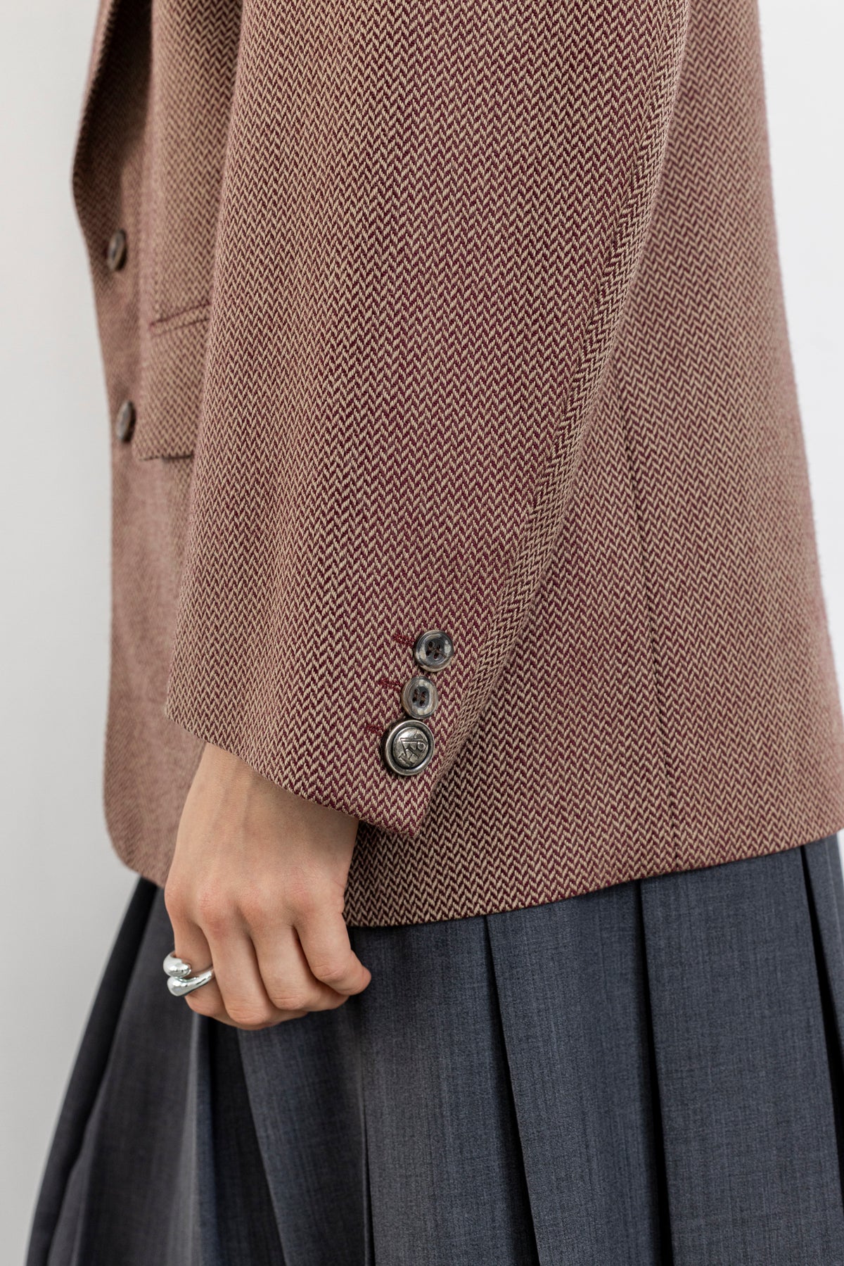 Vintage Muted Red 100% Wool Blazer